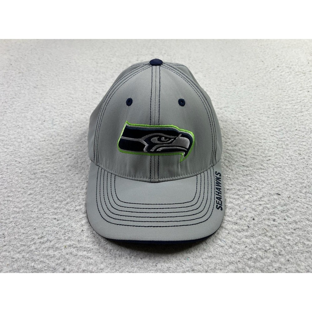 Seattle Seahawks Hat Cap Strap Back Mens One Size Gray NFL Football Embroidered - Picture 1 of 9